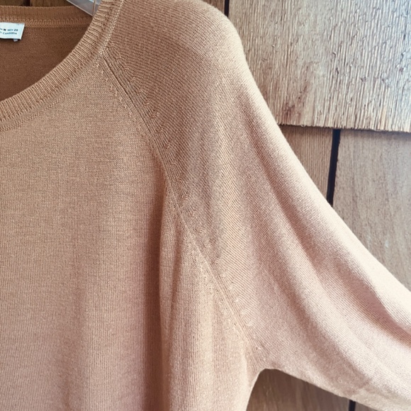 ZARA Knit Soft Sweater Camel Crew Neck Pullover JUMPER Raglan Long Sleeves M - Picture 4 of 12